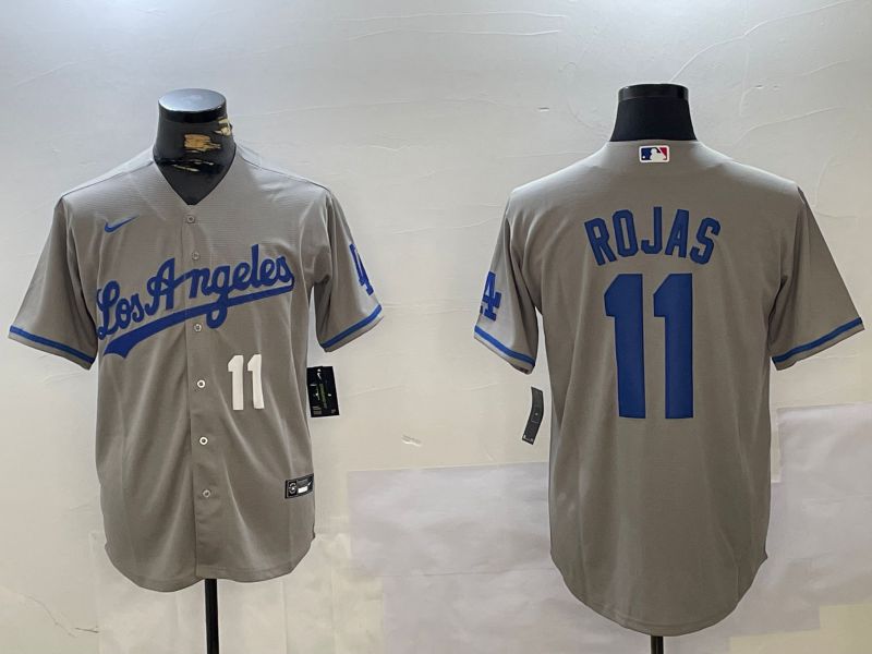 Men Los Angeles Dodgers #11 Rojas Grey Game 2024 Nike MLB Jersey style 10163